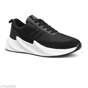 Black Solid Sneakers For Men Grey Solid Sneakers For Men - Image 3