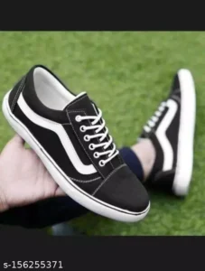 Walfos Canvas Black Casual Shoes For Men - Image 2