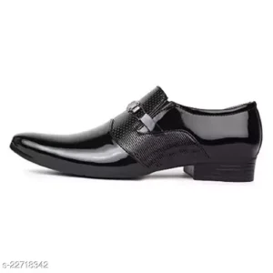 SAIJARA Men's Black Synthetic Leather Formal Shoes - Image 3