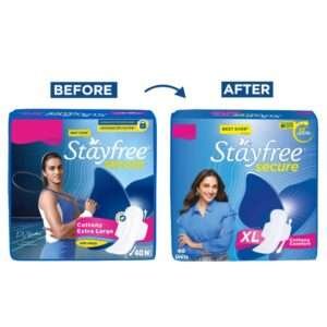 Stayfree Secure xl | Cottony Soft Sanitary Pads for Women 40 Pads - Image 2