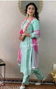 latest Dupatta Sets Gota Green - Image 2