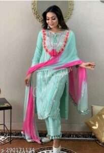 latest Dupatta Sets Gota Green - Image 3