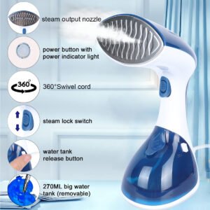 WARMEX Garment Steamer with 270ML Water Tank - Suitable For All Types Fabrics & Kills 99.9% Bacteria - No Ironing Board Required, Niagara+ - Image 5