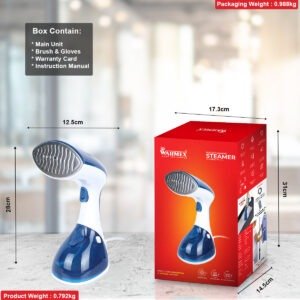 WARMEX Garment Steamer with 270ML Water Tank - Suitable For All Types Fabrics & Kills 99.9% Bacteria - No Ironing Board Required, Niagara+ - Image 3