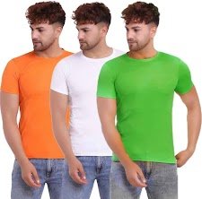 SP Tiranga Combo Pack of 3 Round Neck Polyester T-Shirts