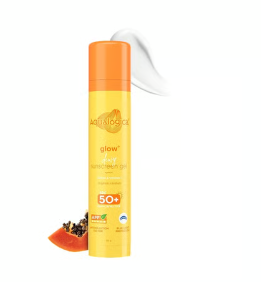 Aqualogica Glow+ Dewy Papaya & Vitamin C Sunscreen for UVA/B (SPF 50 PA+++)