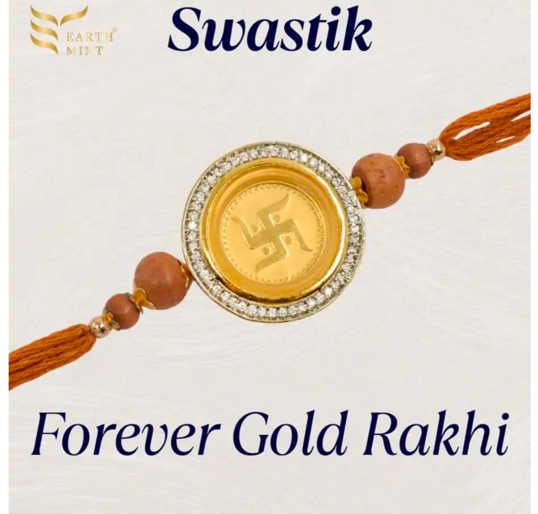 24k Gold Rakhi | Forever - Swastik - 50mg