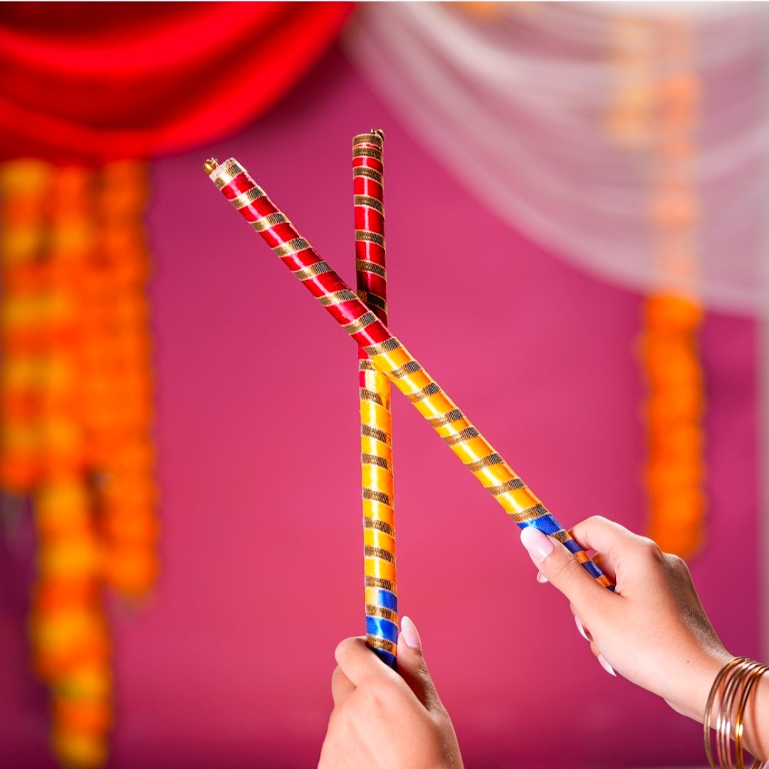 Gota Wrapped Dandiya Set (Multicolour) - Bhavna Industries