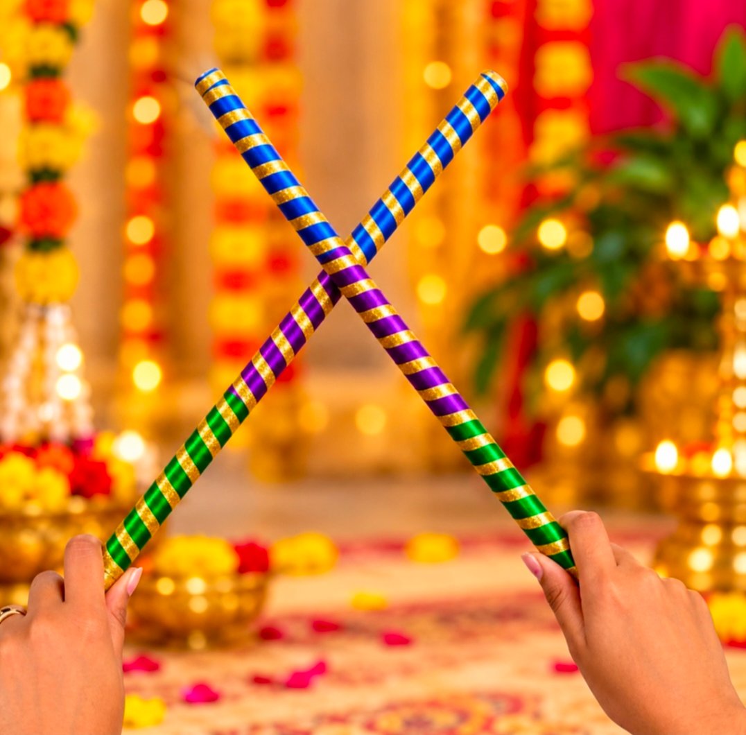 Gota Wrapped Dandiya Set (Multicolour) - Bhavna Industries