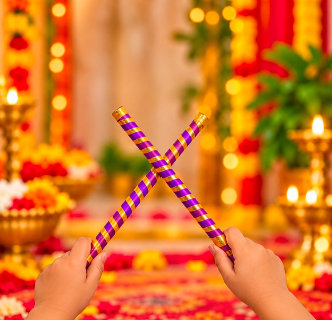Ajmeri Kids Dandiya Sticks (Multicolour) Satvik
