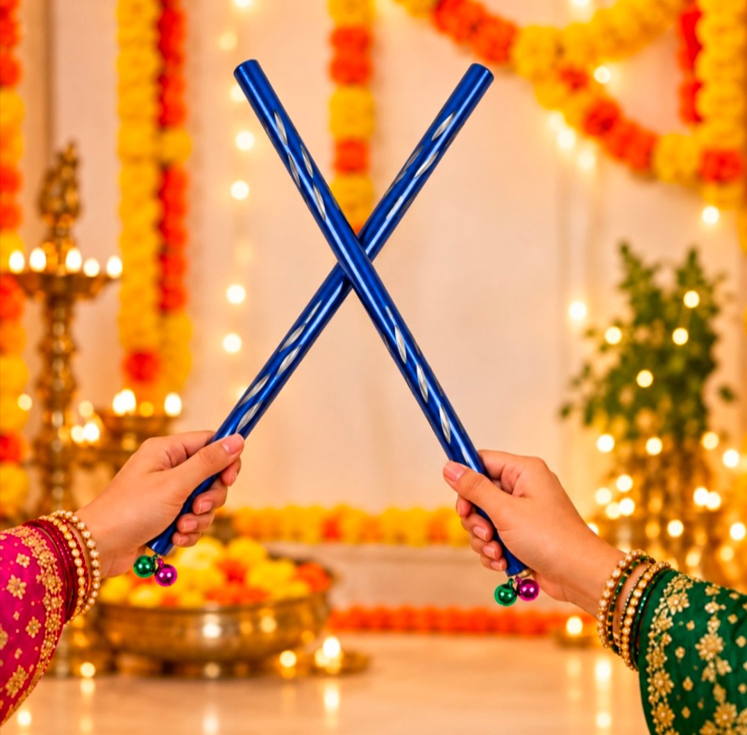 Aluminium Dandiya Sticks (Blue) - Satvik